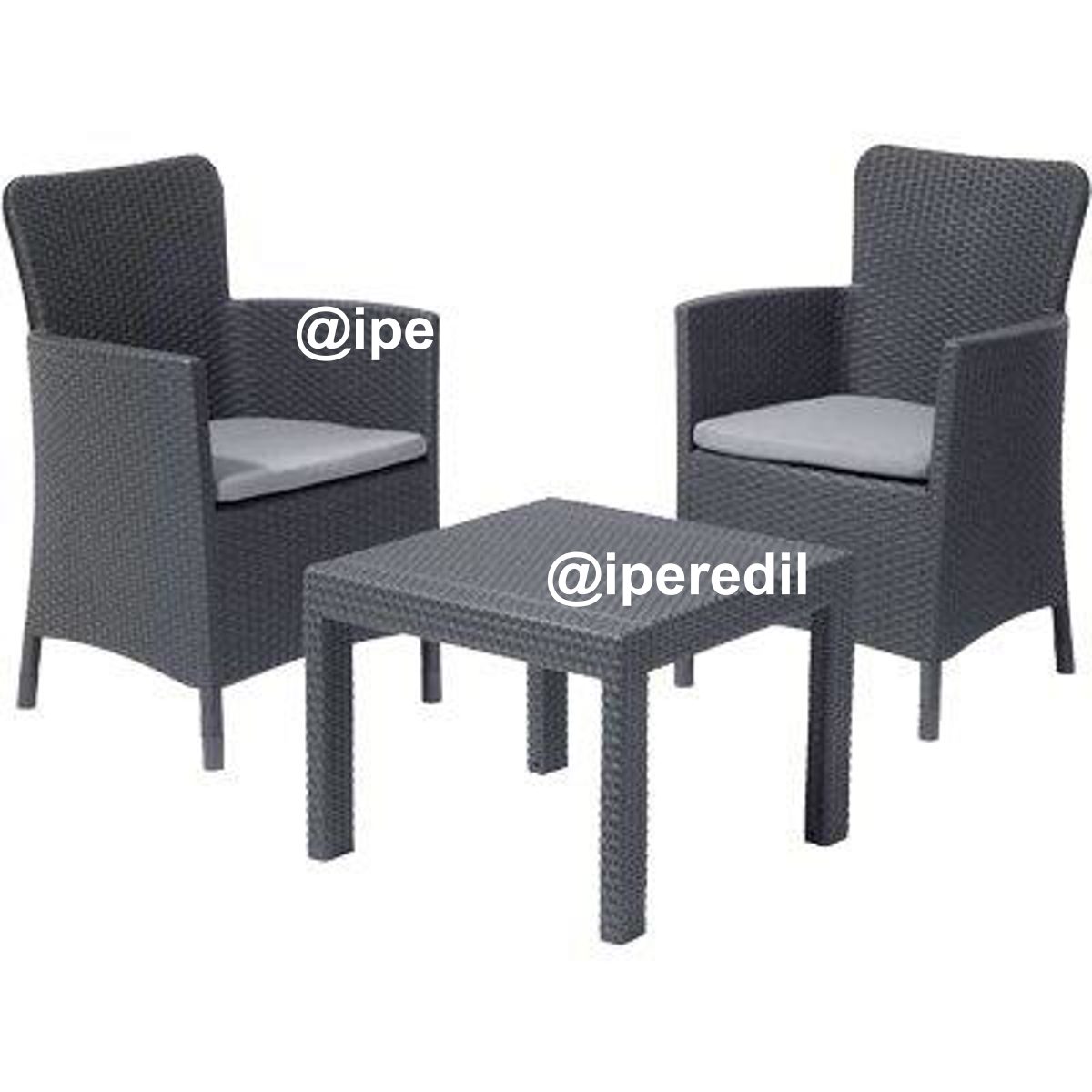 SET RATTAN SALVADOR BALCONY KETER PP GRAPHITE CF=PZ 3 + CUSCINI