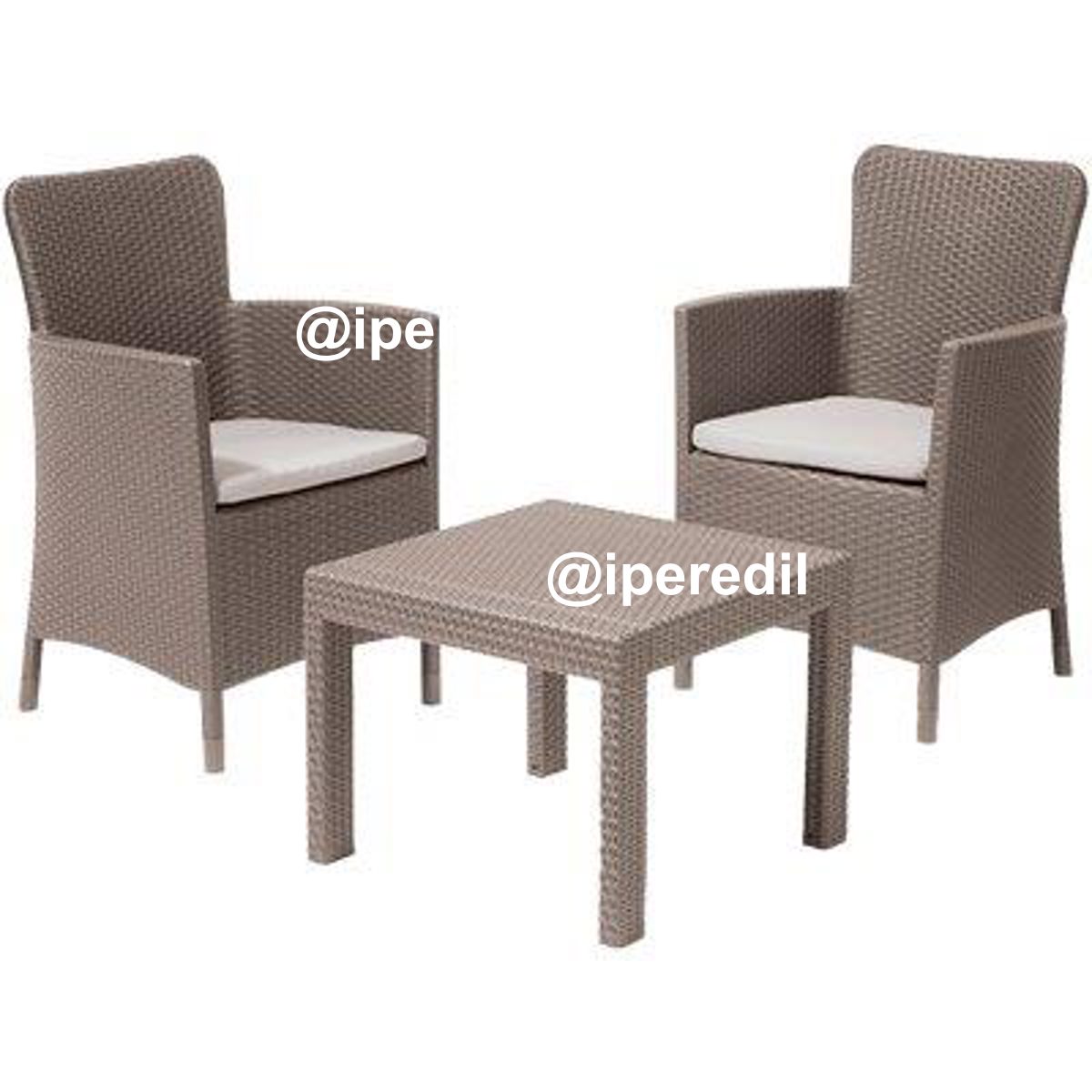 SET RATTAN SALVADOR BALCONY KETER PP CAPPUCCINO CF=PZ 3 + CUSCINI