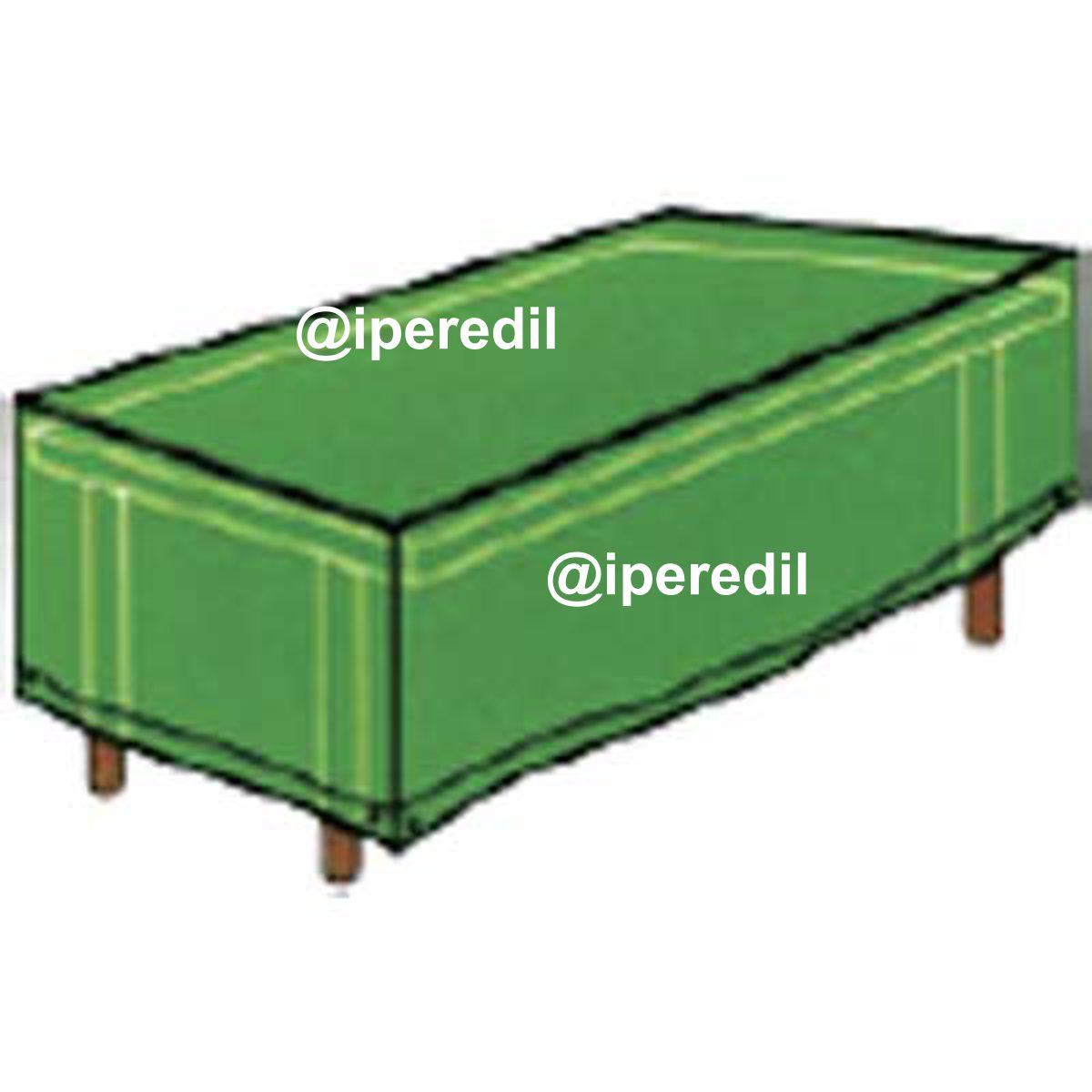 COPERTURA PESANTE X TAVOLO DOMUS PE VERDE CM 300X130 H.CM 90