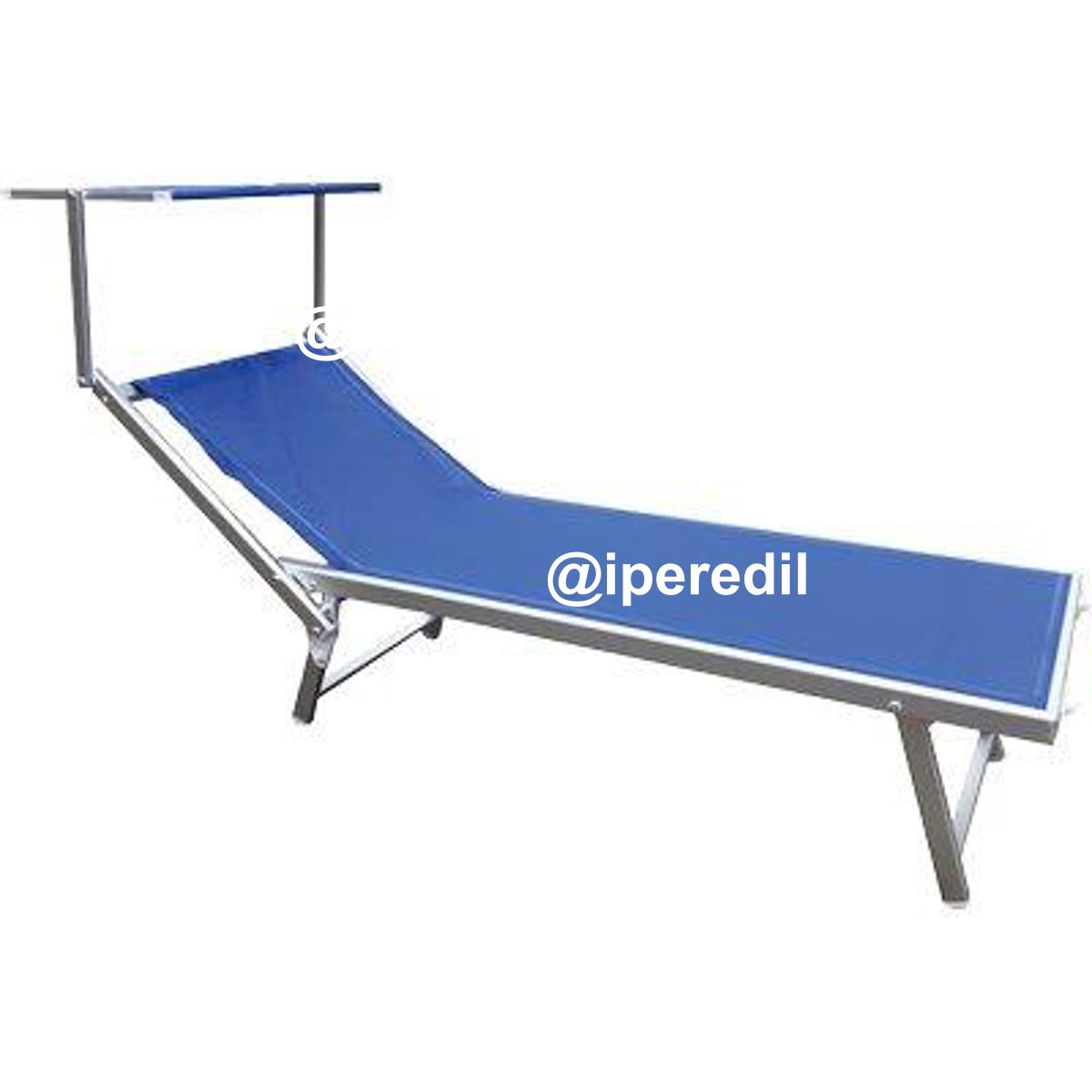 LETTINO MALIBU NEW POOL DOMUS ALLUMINIO/TEXT BLU CM 71X188 H.CM 41
