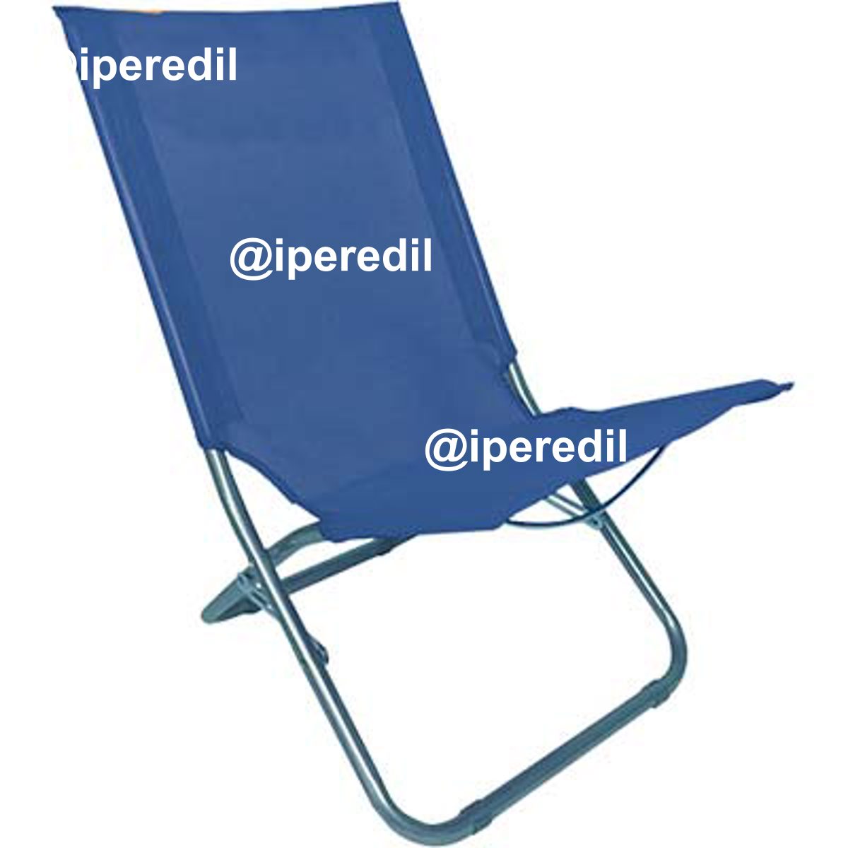 SPIAGGINA SUNNY DOMUS ACCIAIO/POLY BLU CM 42X63 H.CM 75