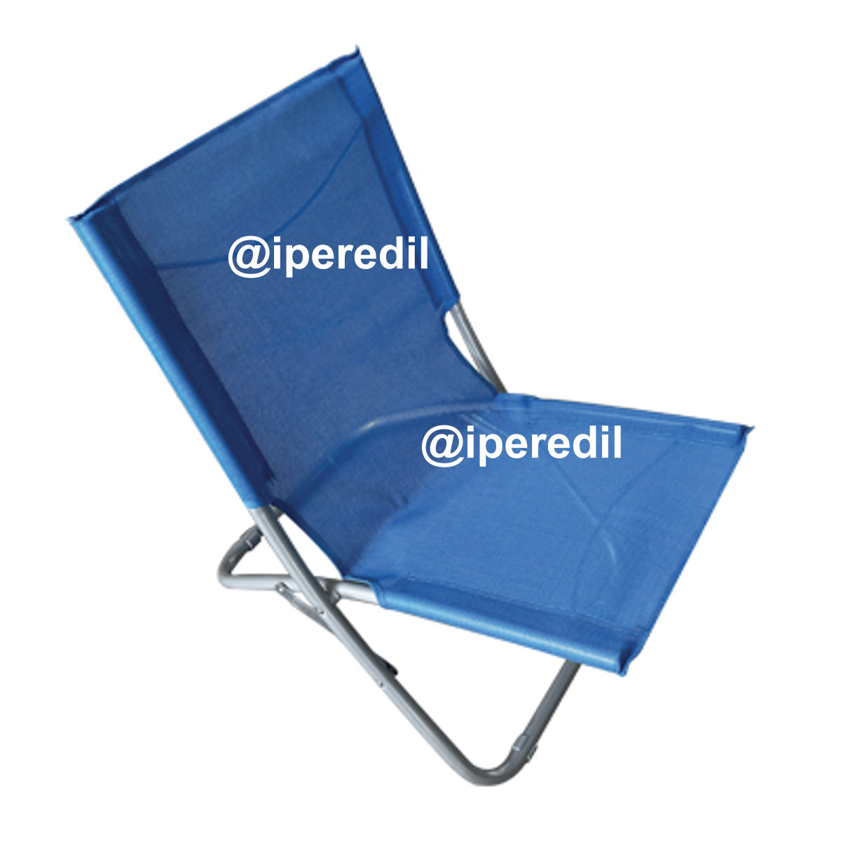 SPIAGGINA EASY DOMUS ACCIAIO/TEXT VERDE-BLU CM 48X62 H.CM 64