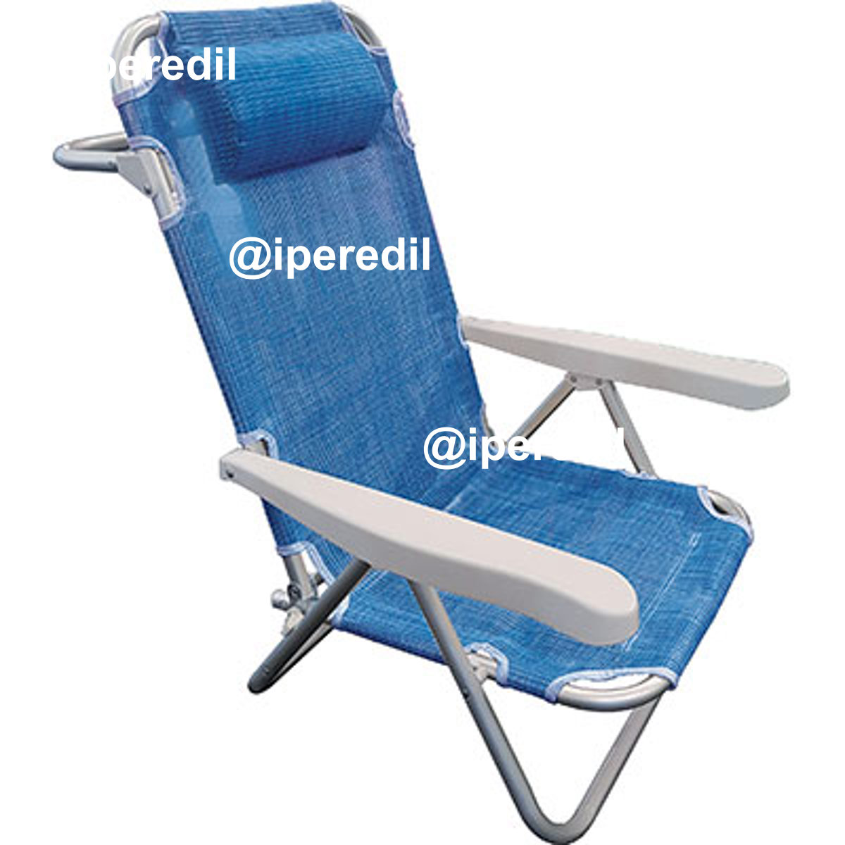 SPIAGGINA COMFORT DOMUS ALLUMINIO/TEXT BLU CM 61X53 H.CM 81