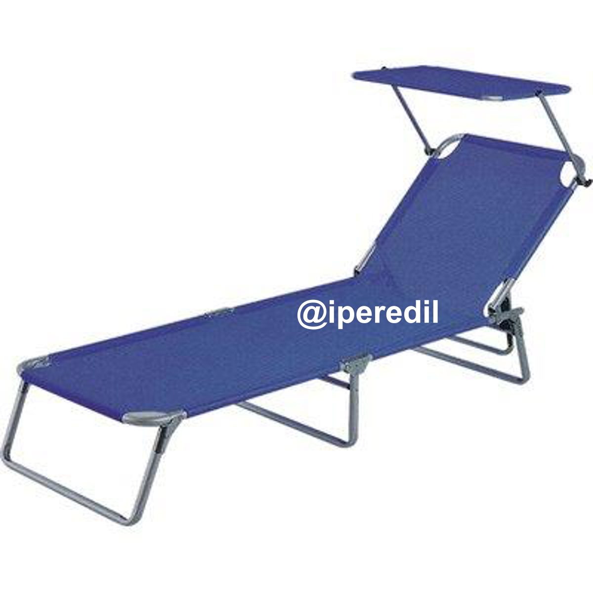 LETTINO SAND CON PARASOLE DOMUS ACCIAIO/POLY BLU CM 58X190 H.CM 27