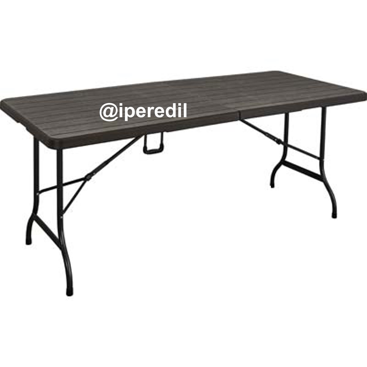 TAVOLO WOOD DOMUS HDPE MARRONE/ACCIAIO CM 180X75 H.CM 74