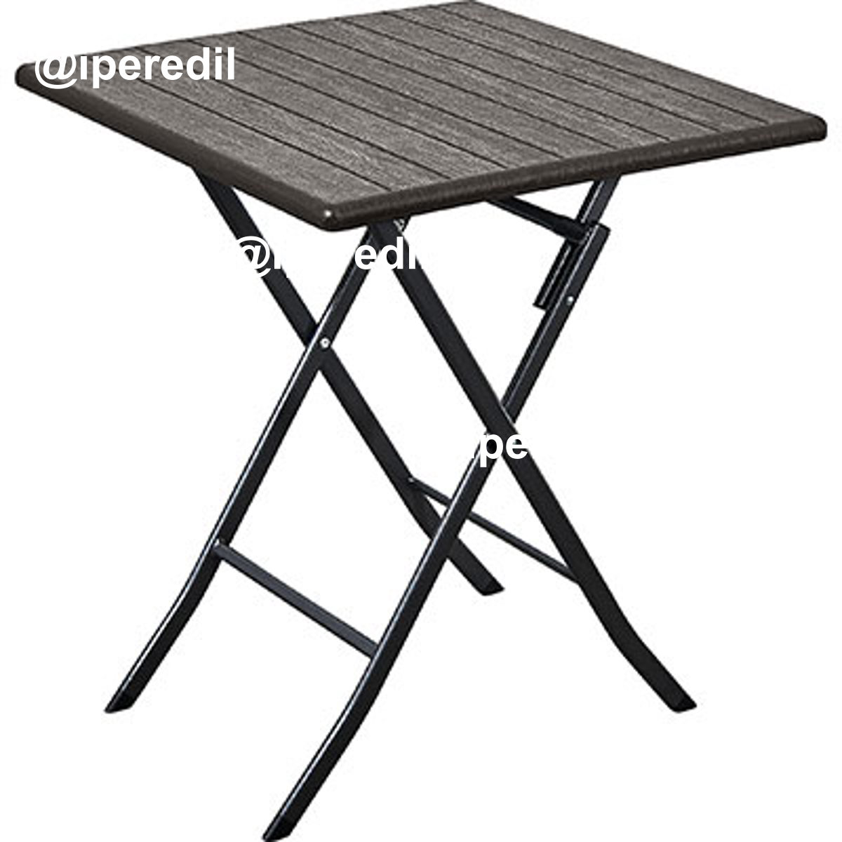 TAVOLO WOOD DOMUS HDPE MARRONE/ACCIAIO CM 62X62 H.CM 74