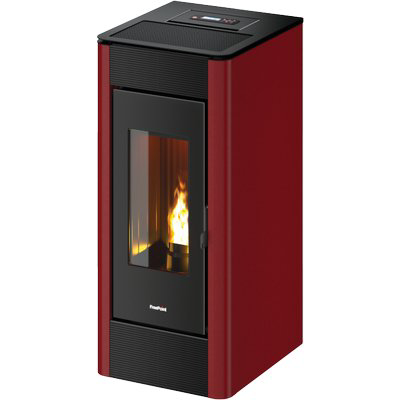 STUFA PELLET INDACO 11 FREEPOINT BORDEAUX KW 10,5 CANALIZZATA MM 477X552 H.MM 1008
