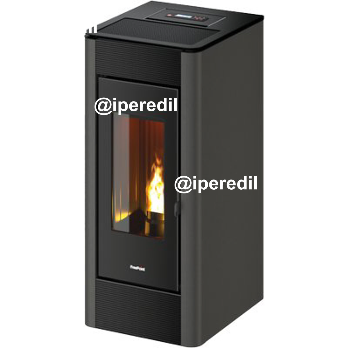 STUFA PELLET INDACO 11 FREEPOINT ANTRACITE KW 10,5 CANALIZZATA MM 477X552 H.MM 1008