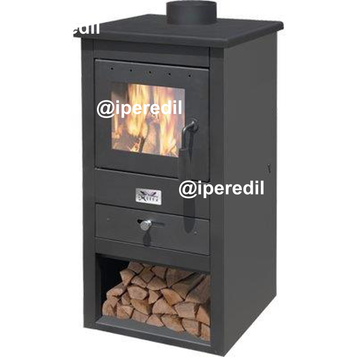 STUFA LEGNA ATHENA 11 MILLE NERO KW 10,7 MM 430X410 H.MM 860 - 02632492