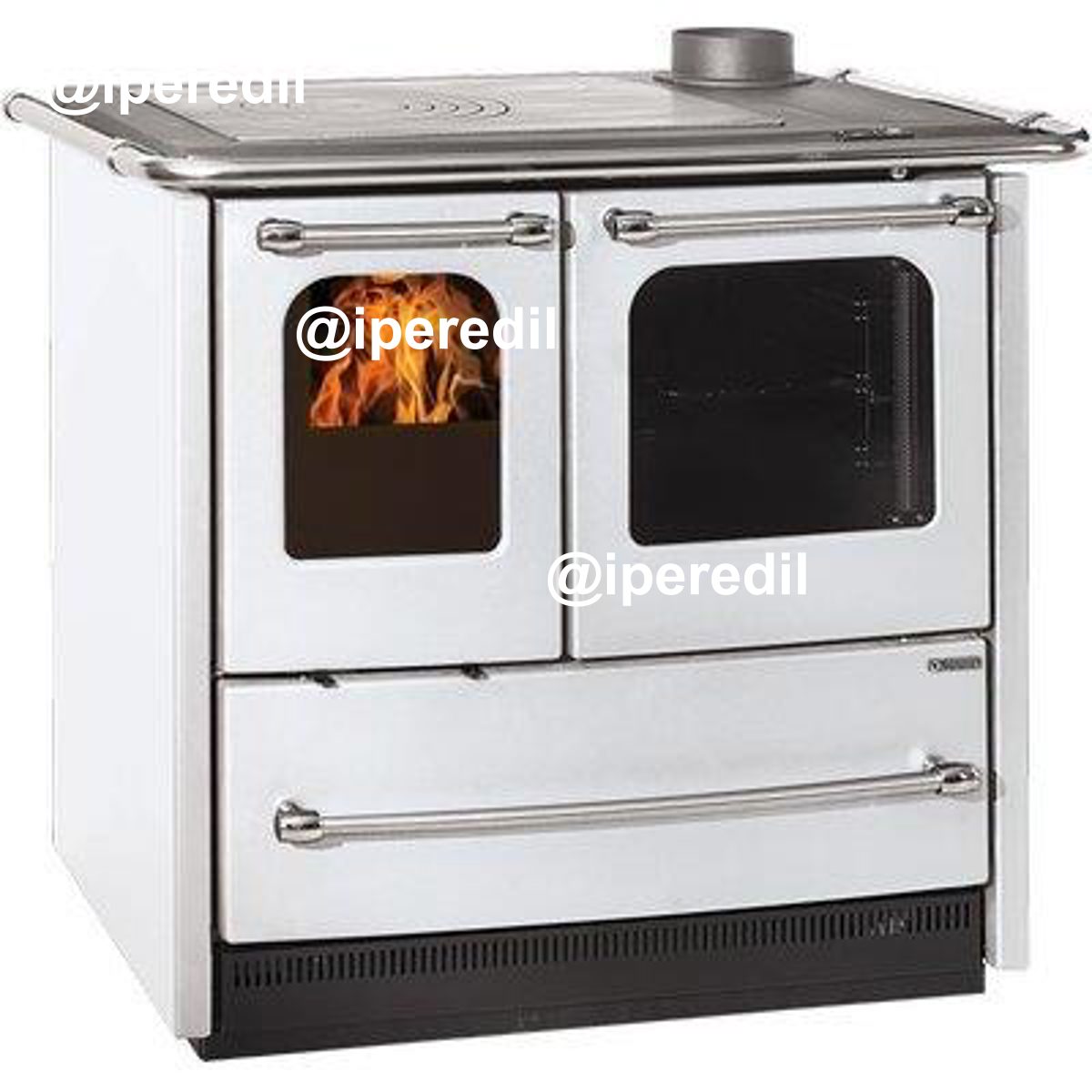 CUCINA LEGNA SOVRANA EASY EVO 2.0 LA NORDICA BIANCO KW 7,5 MM 964X641 H.MM 848 - 02632559