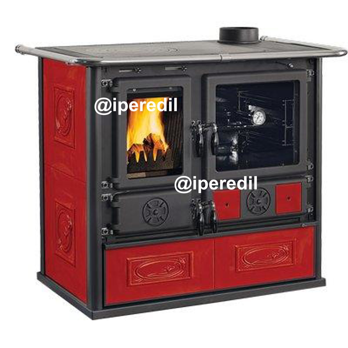 TERMO CUCINA LEGNA ROSA DSA 4.0 LA NORDICA BORDEAUX KW 15,5 MM 1017X662 H.MM 852