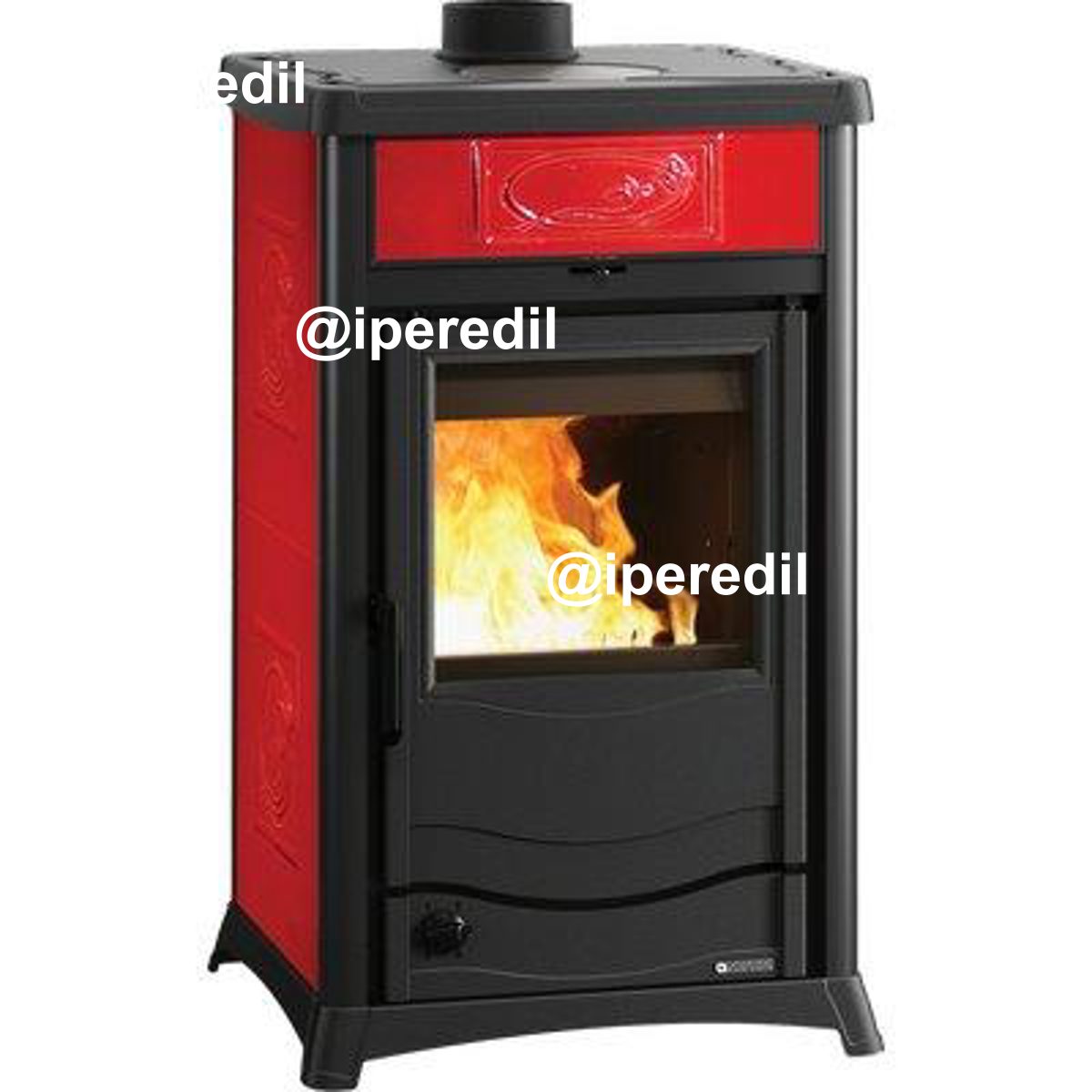 TERMO STUFA LEGNA ROSSELLA DSA LA NORDICA BORDEAUX KW 11,1 MM 559X533 H.MM 915
