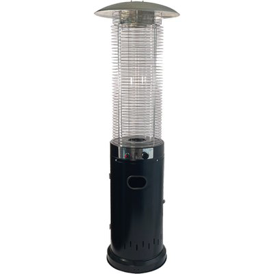 STUFA GAS GPL ROUND PATIO + RUOTE FLAME DOMUS NERO KW 5/13 H.CM 180