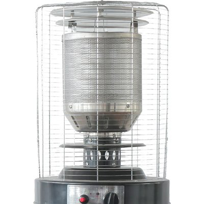 BRUCIATORE STUFA GAS GPL SHORT ROUND PATIO FLAME NERO KW 13 H.CM 136