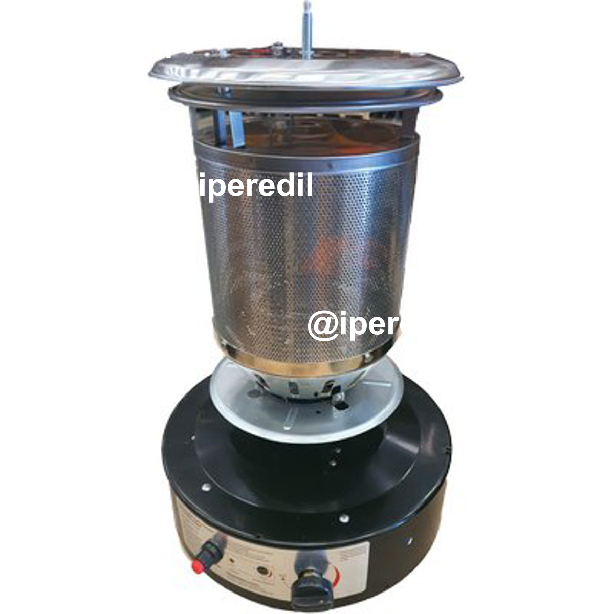 BRUCIATORE STUFA GAS GPL SHORT ROUND PATIO DOMUS NERO KW 11 H.CM 135 - 02636886