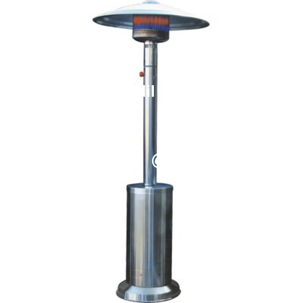 STUFA GAS GPL A FUNGO + RUOTE DOMUS ACCIAIO KW 5/12