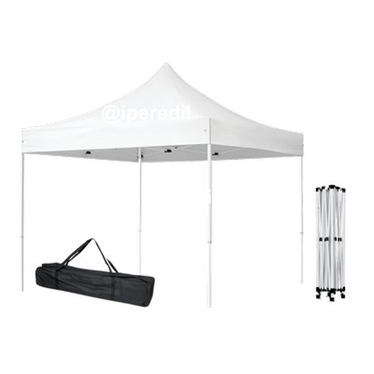 GAZEBO MARKET PIEGHEVOLE DOMUS ACCIAIO/PVC BIANCO MT 3X3 - 02637510