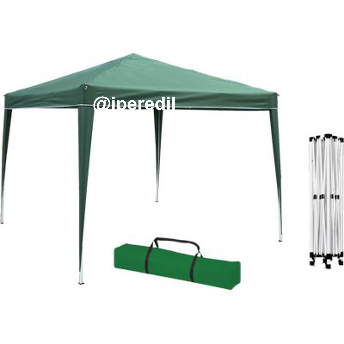GAZEBO RICHIUDIBILE DOMUS ACCIAIO/POLY VERDE MT 3X3