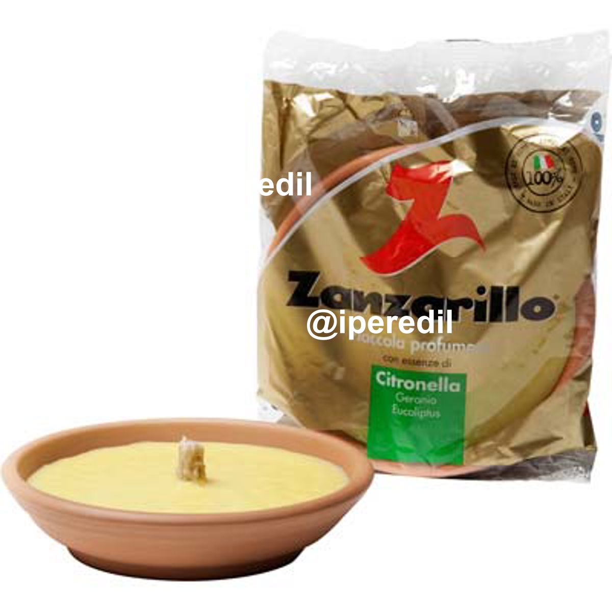 FIACCOLA TERRACOTTA ZANZARILLO CITRONELLA CM 15 H.MM 35