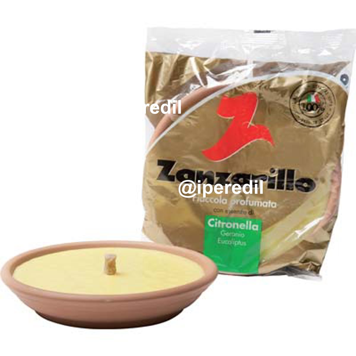 FIACCOLA TERRACOTTA ZANZARILLO CITRONELLA CM 17,5 H.MM 35