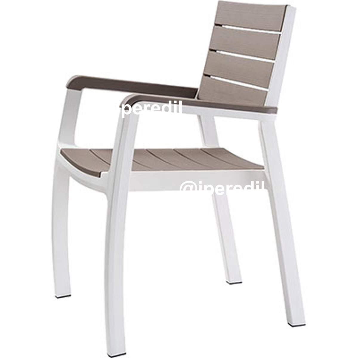 SEDIA HARMONY + BRACCIOLI KETER PP BIANCO CAPPUCCINO CM 58X58 H.CM 86