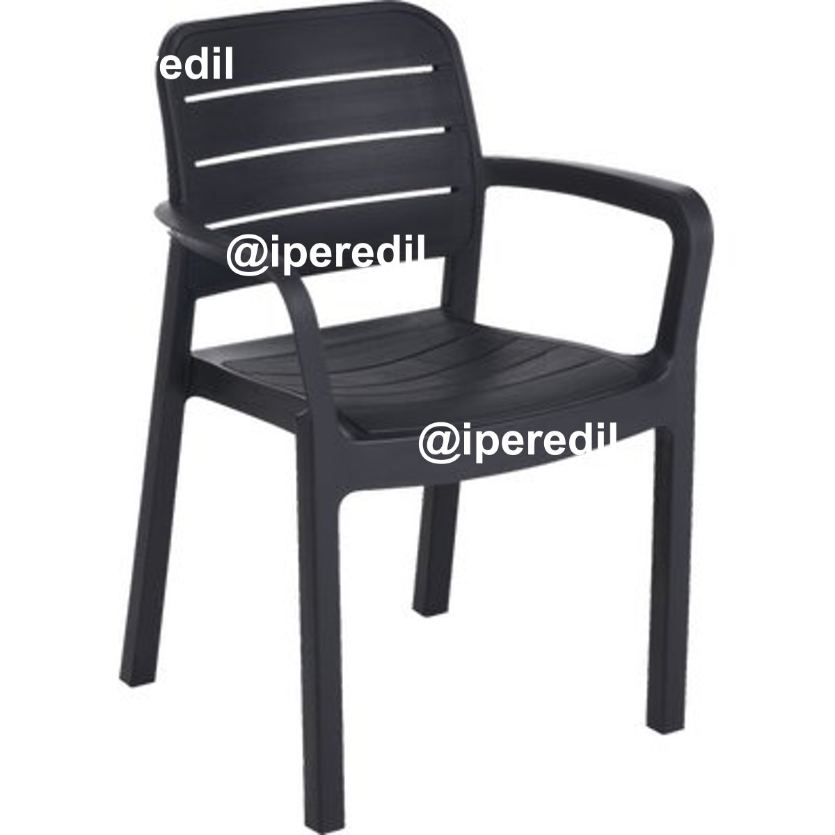 SEDIA TISARA + BRACCIOLI KETER PP NERO CM 58X53 H.CM 83 - 02638967