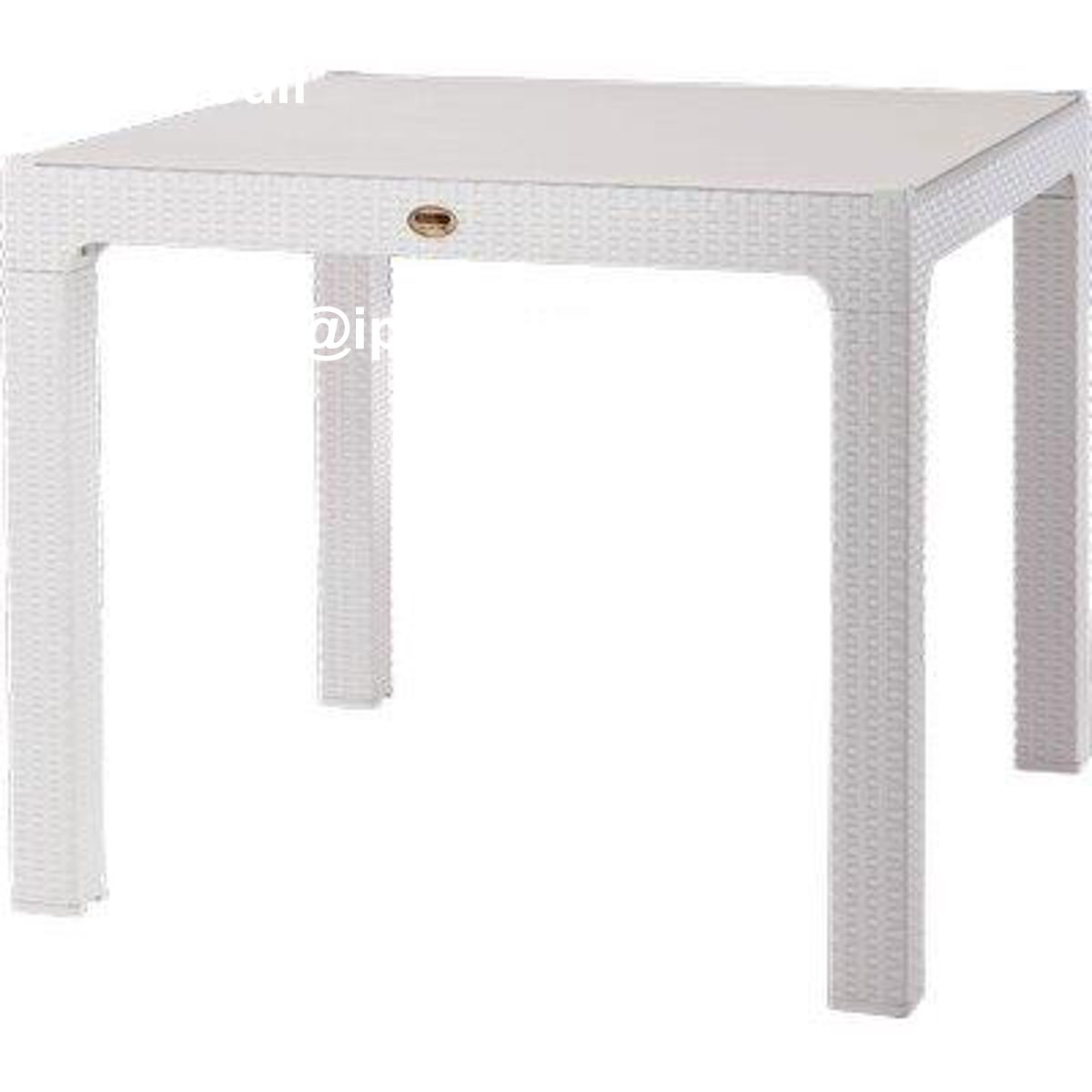 TAVOLO RATTAN KRETA DOMUS PP BIANCO CM 90X90 H.CM 78
