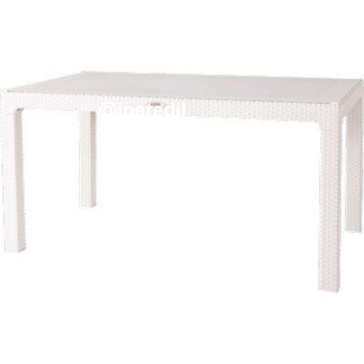 TAVOLO RATTAN KRETA DOMUS PP BIANCO CM 120X70 H.CM 78