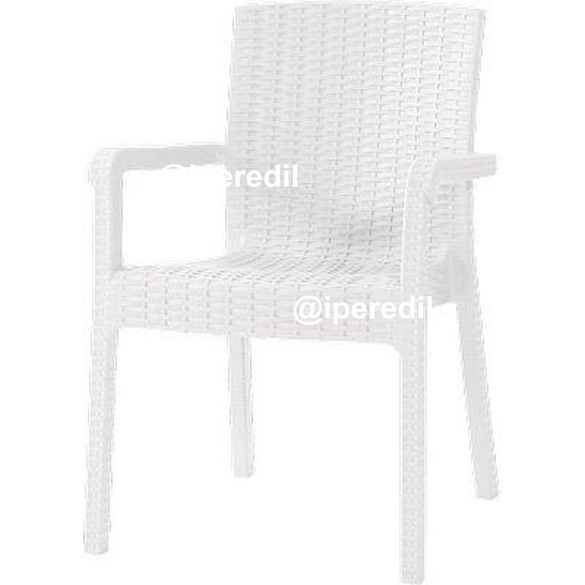 SEDIA RATTAN KRETA + BRACCIOLI DOMUS PP BIANCO CM 58X75 H.CM 85