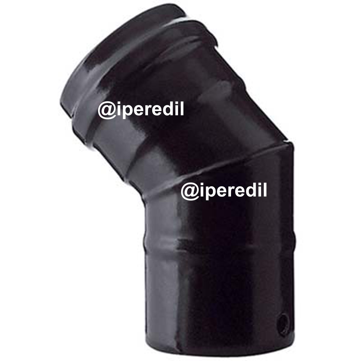GOMITO PELLET 45° NERO OPACO SAVE CM 12 - 02654103