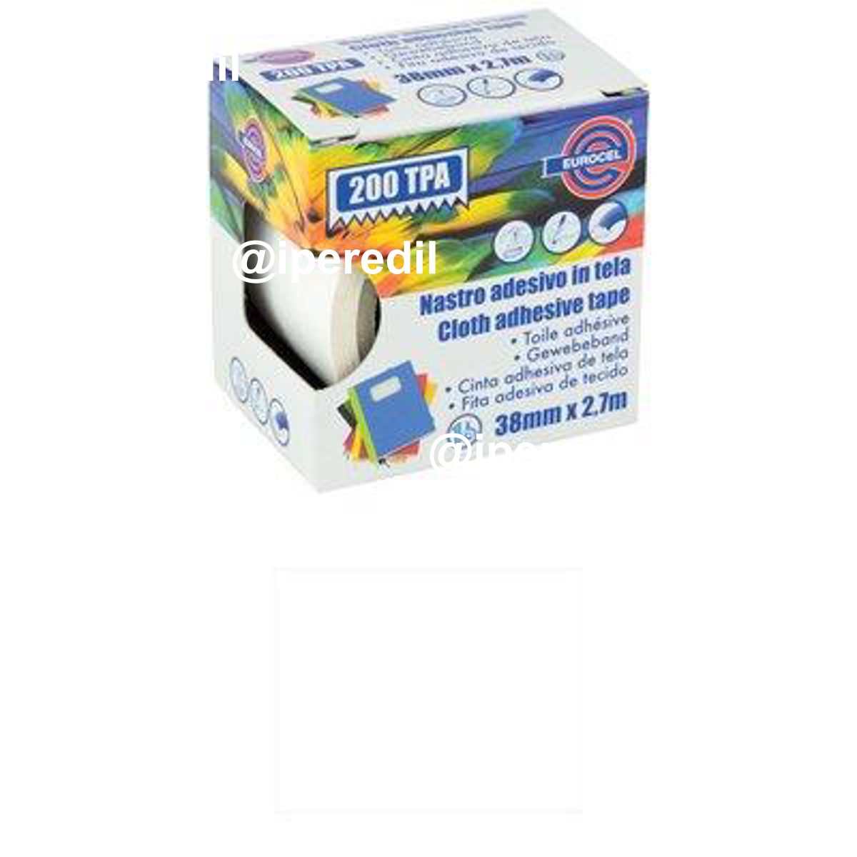 NASTRO ADESIVO TELATO 200 TPA EUROCEL BIANCO MM 38 ML 2,7