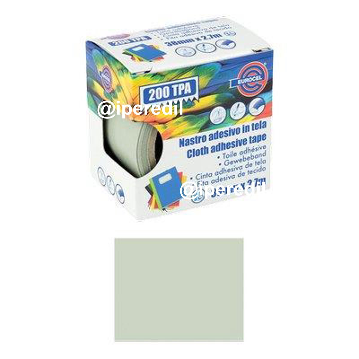 NASTRO ADESIVO TELATO 200 TPA EUROCEL GRIGIO MM 38 ML 2,7