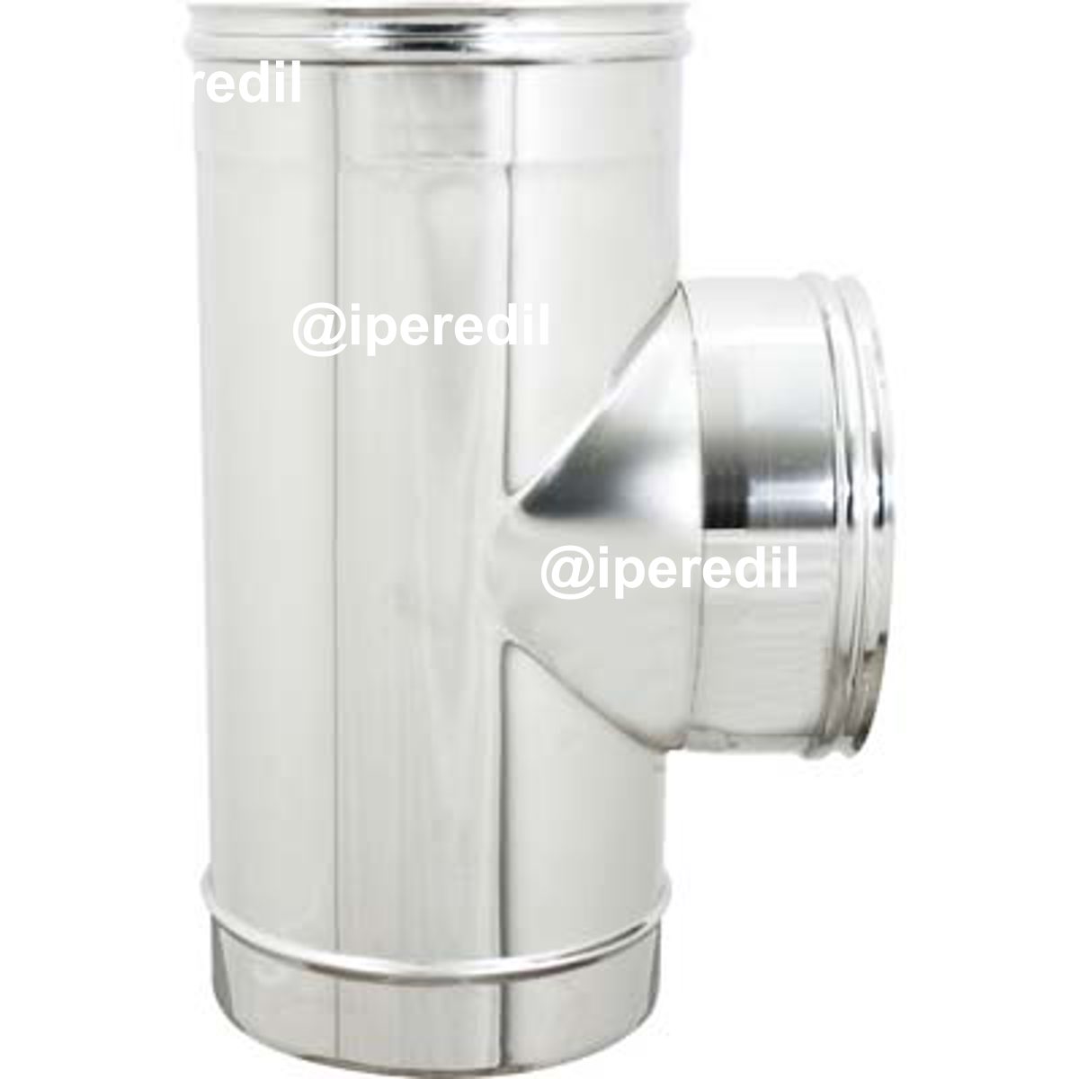 TUBO A TEE 90° MFF ACCIAIO INOX AISI 304 CM 8