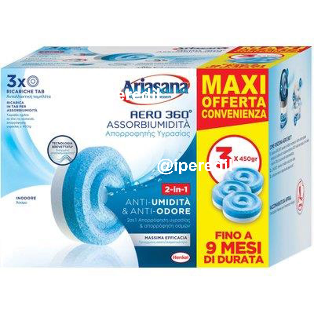 ARIASANA TAB RICARICA AERO 360 INODORE 3XGR 450 - 02670116
