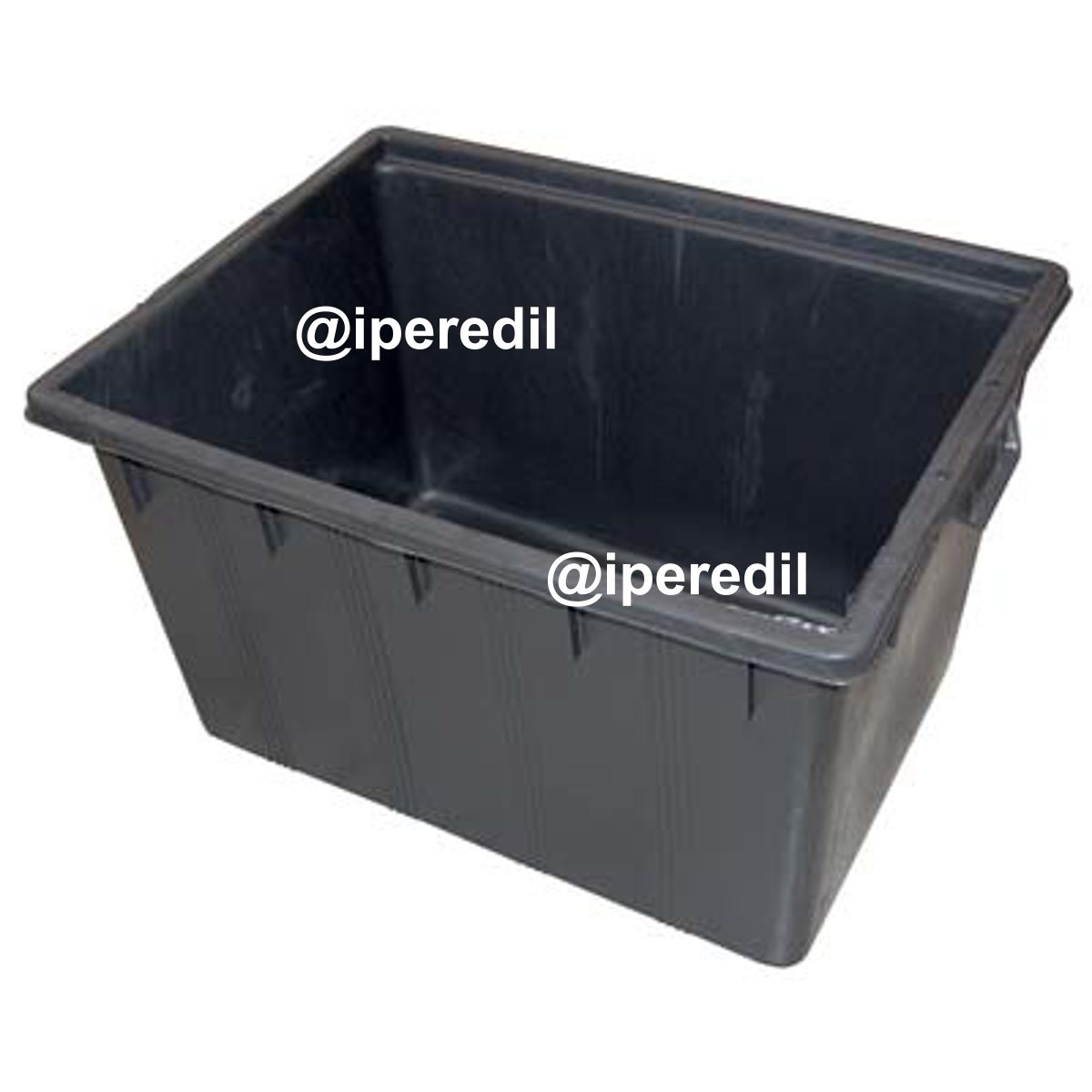 MASTELLONE RETTANGOLARE NERO ICS LDPE LT 180 CM 80X60 H.CM 48 + MANICI