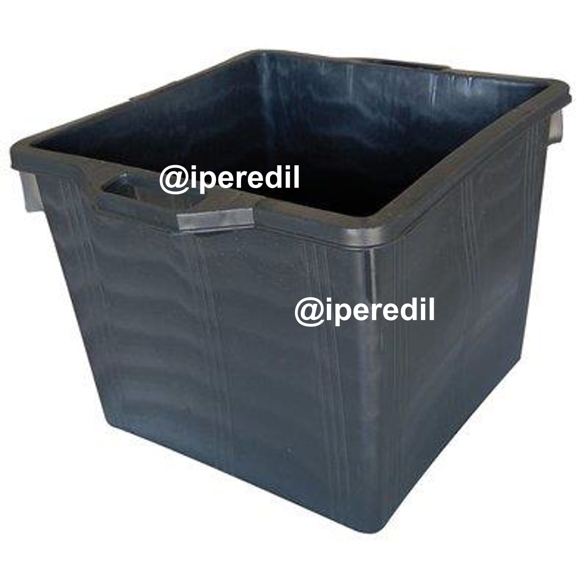 MASTELLONE QUADRATO NERO ICS LDPE LT 60 CM 48X48 H.CM 37 + MANICI