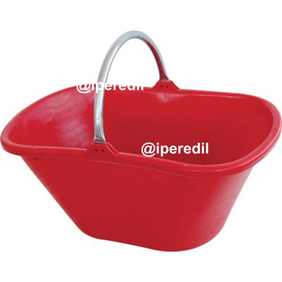 CESTA RACCOLTA OVALE MANICO FISSO STEFANPLAST PPL/ACCIAIO ROSSO LT 25