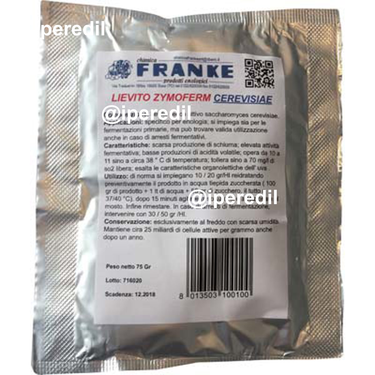 LIEVITO ENOLOGICO ZYMOFERM CEREVISIAE FRANKE GR 75