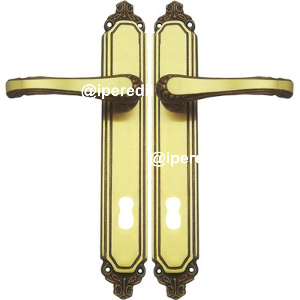 MANIGLIA EXPORT PLACCA FORO PATENT OTTONE BRONZATA SFUMATA Q8 I.MM 70 CF=PZ 2