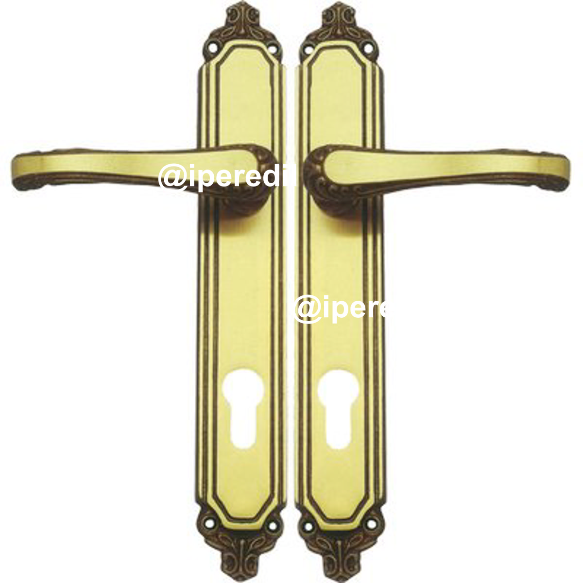 MANIGLIA EXPORT PLACCA FORO SAGOMATO OTTONE BRONZATA SFUMATA Q8 I.MM 90 CF=PZ 2