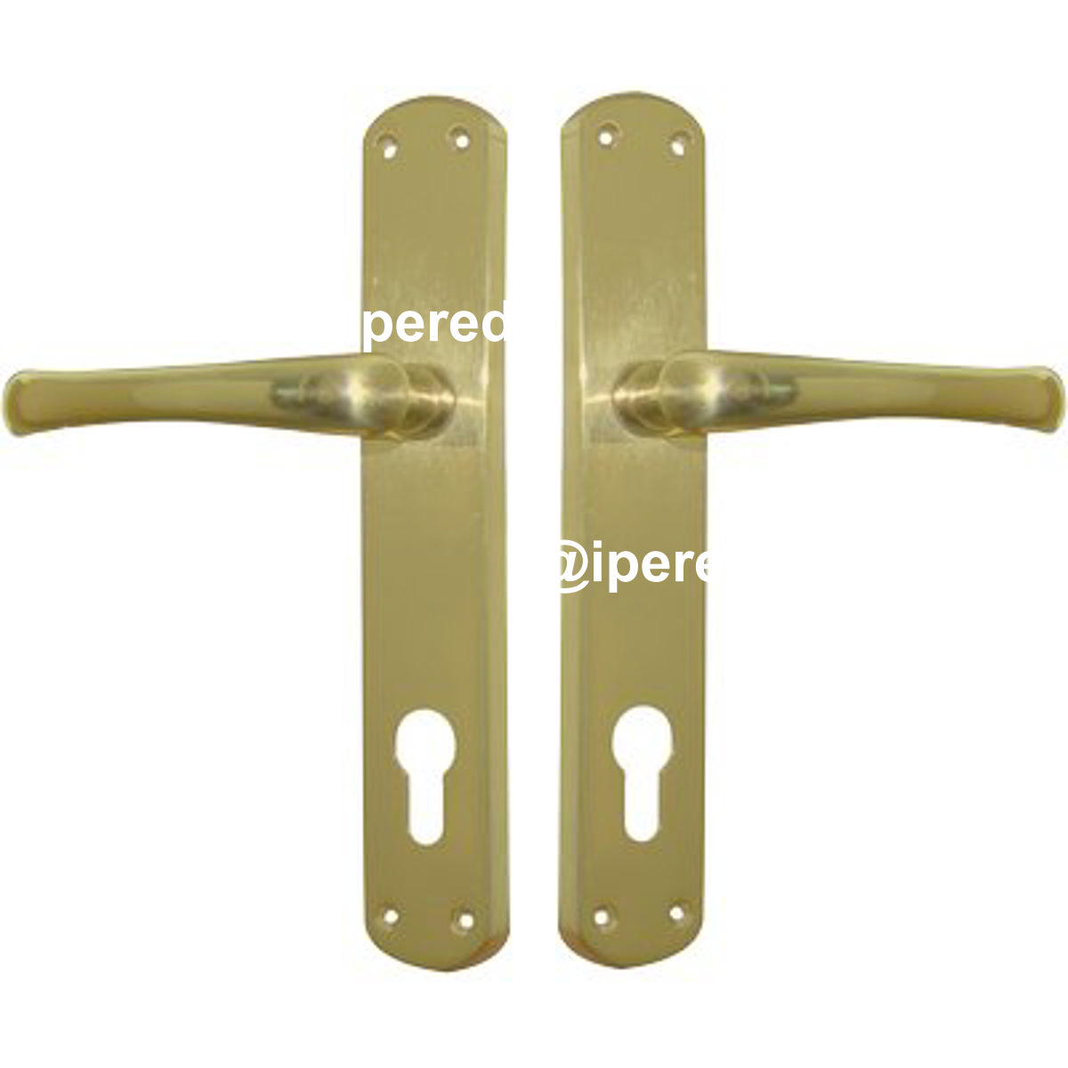 MANIGLIA RIO PLACCA FORO SAGOMATO OTTONE LUCIDO Q8 I.MM 90 CF=PZ 2