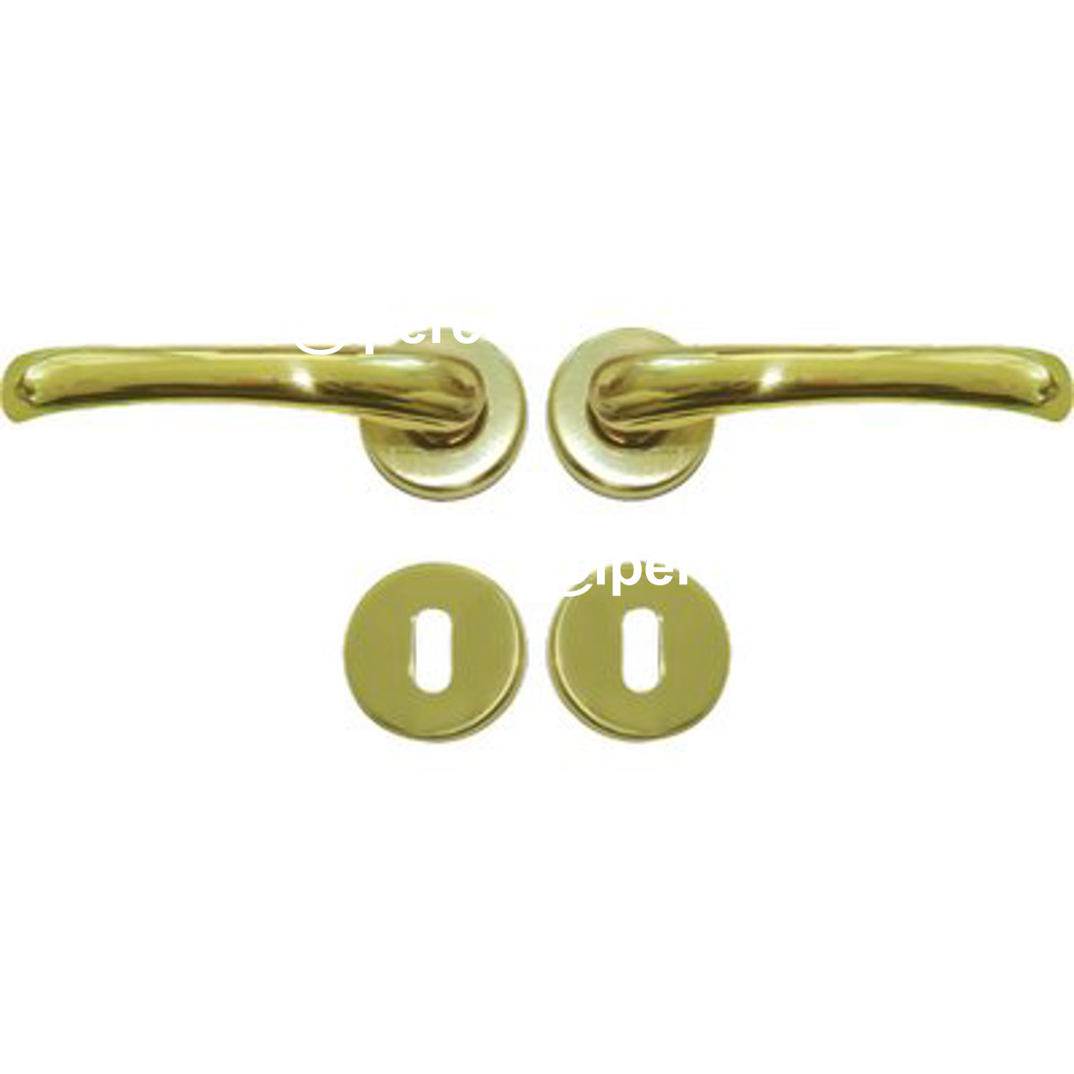 MANIGLIA RIO ROSETTA FORO PATENT OTTONE LUCIDO Q8 CF=PZ 2