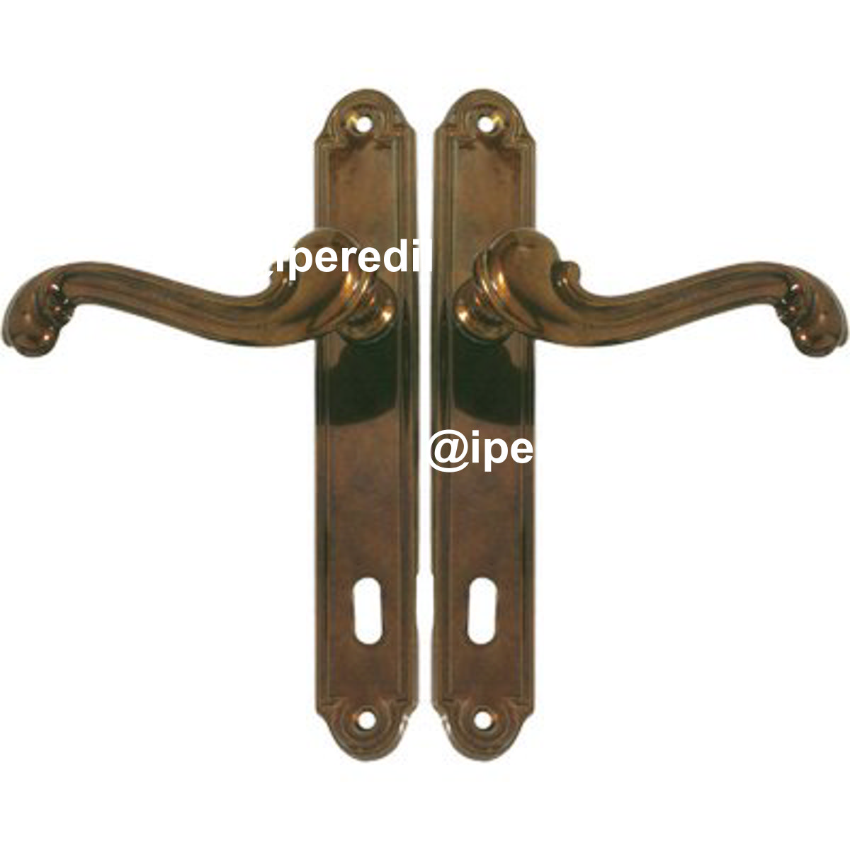 MANIGLIA BAROCCO PLACCA FORO PATENT OTTONE BRONZATA Q8 I.MM 70 CF=PZ 2