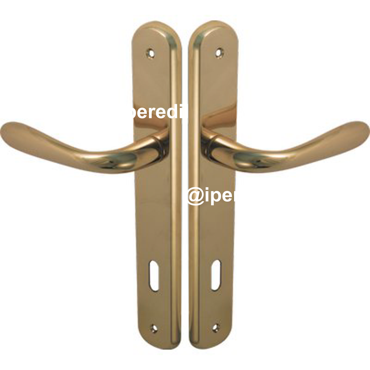 MANIGLIA GOCCIA OTTONE PLACCA FORO PATENT ZAMA OTTONE LUCIDO Q8 I.MM 90 CF=PZ 2