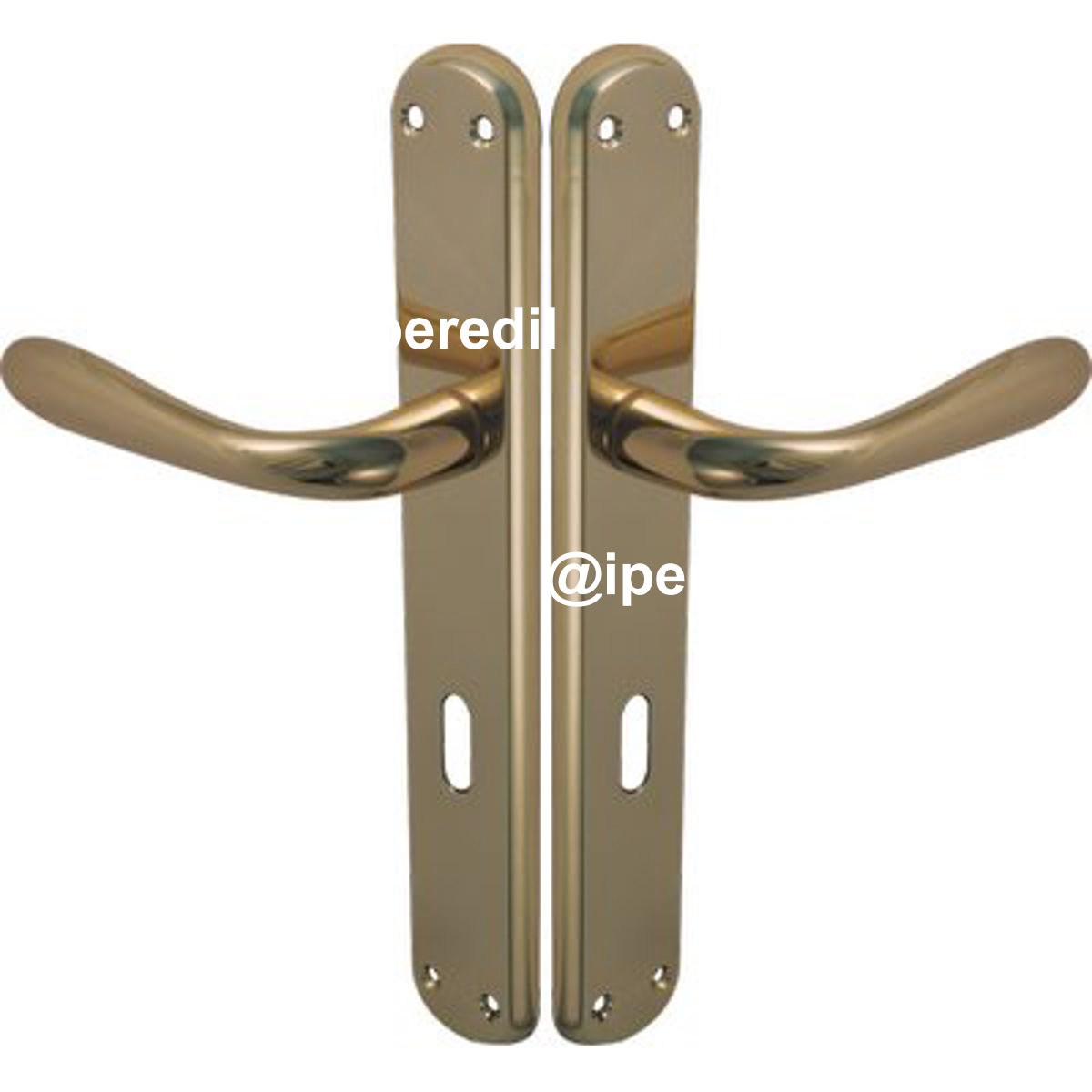 MANIGLIA GOCCIA OTTONE PLACCA FORO PATENT ZAMA OTTONE LUCIDO Q8 I.MM 70 CF=PZ 2