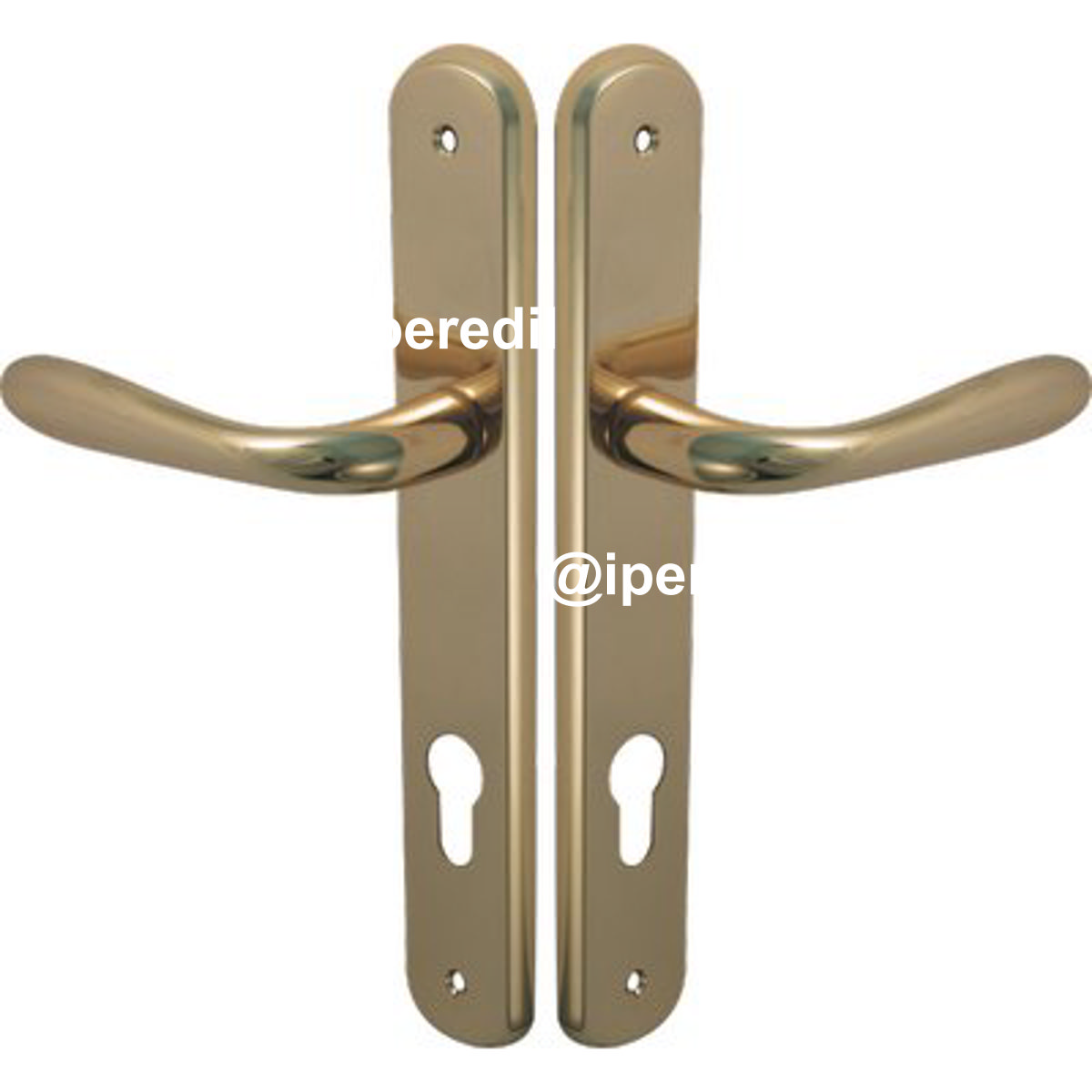 MANIGLIA GOCCIA OTTONE PLACCA FORO SAGOMATO ZAMA OTTONE LUCIDO Q8 I.MM 90 CF=PZ 2