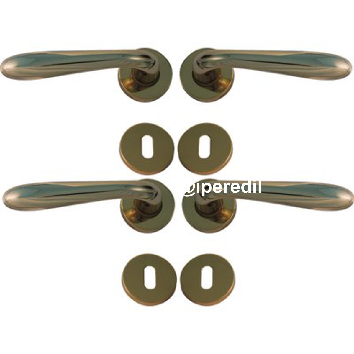 MANIGLIA GOCCIA OTTONE ROSETTA FORO PATENT ZAMA OTTONE LUCIDO Q8 CF=PZ 4