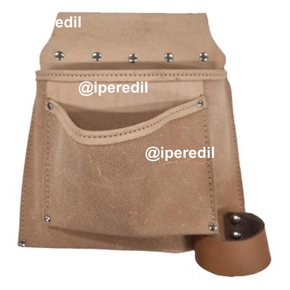 BORSA CARPENTIERE 2 TASCHE + PORTA MARTELLO CROSTA BOVINA CM 29X27