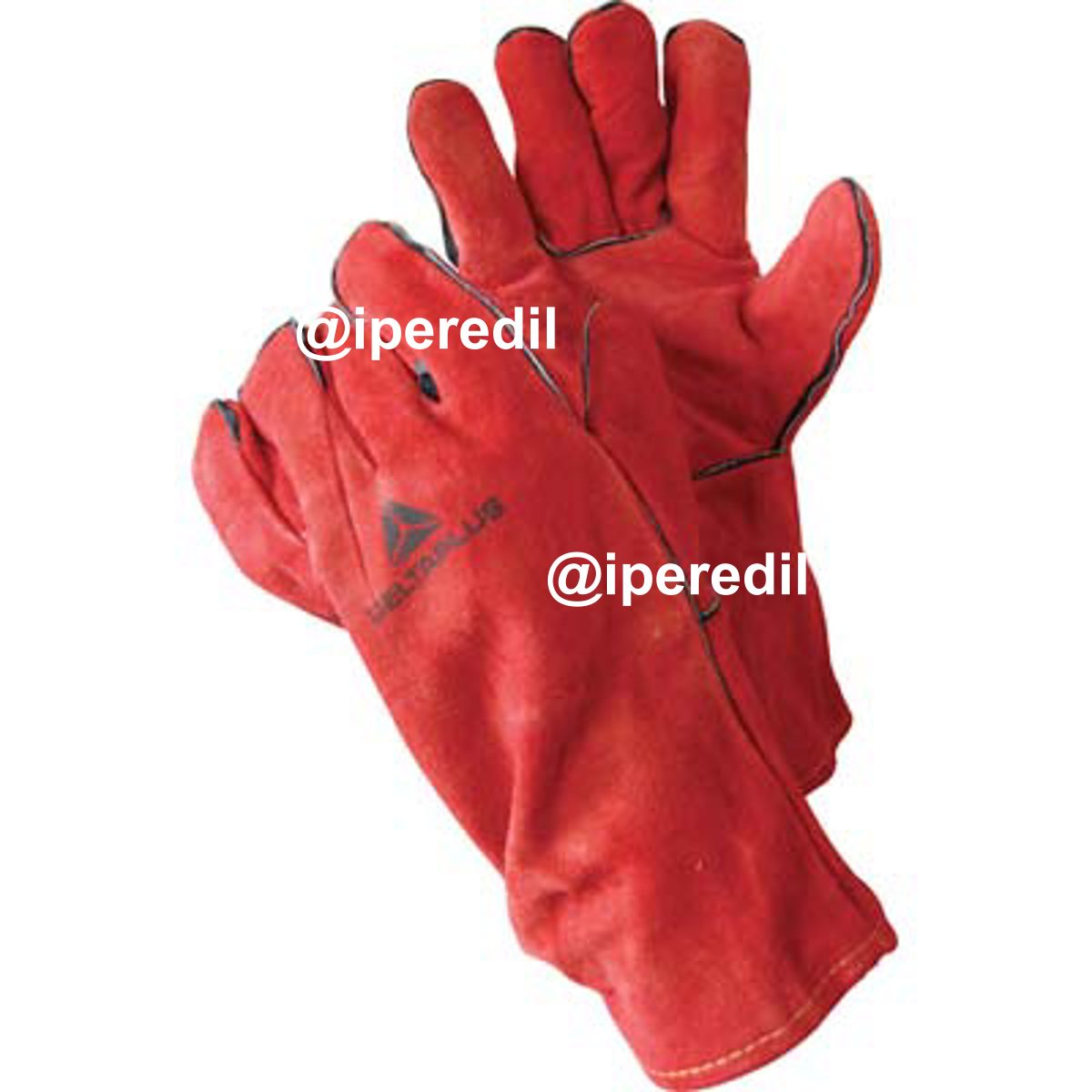 GUANTO SALDATORE CROSTA BOVINO ROSSO 10 H.CM 35