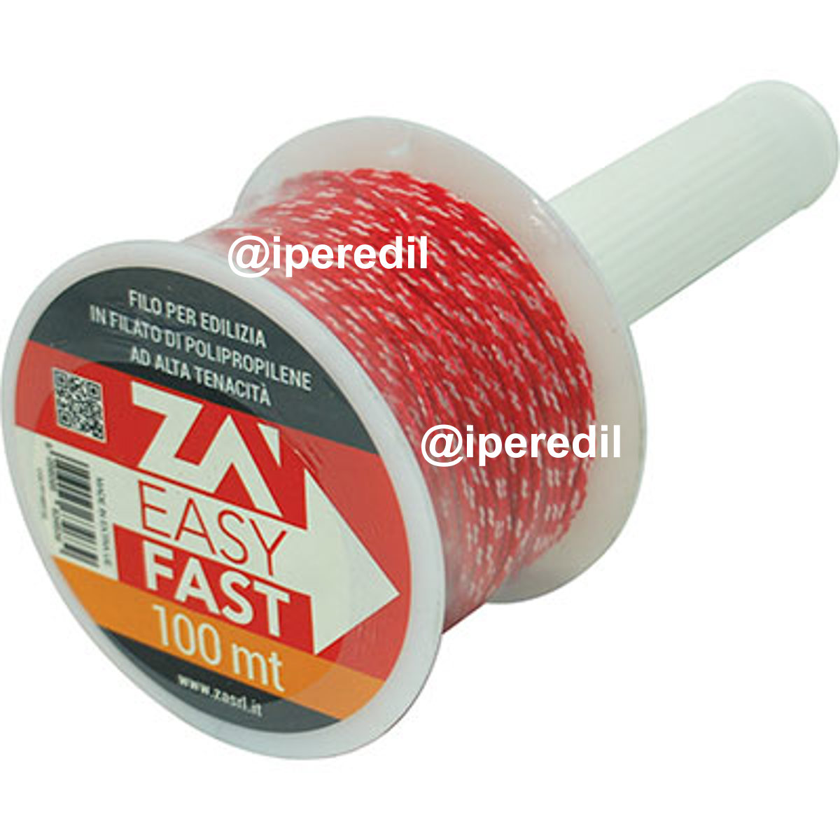 FILO EDILIZIA BIANCO/ROSSO +RIAVVOLGITORE PPL MT 100